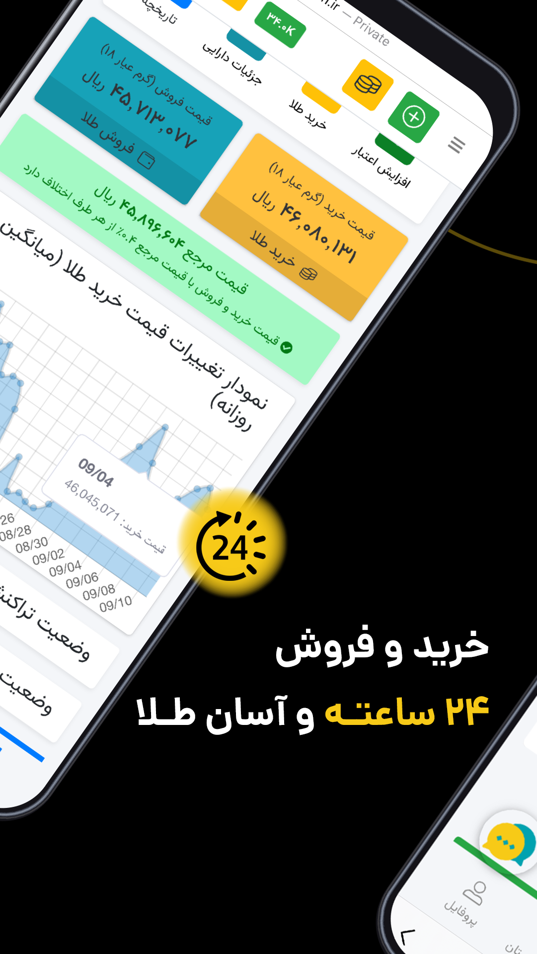 دانلود طلاین، خرید و فروش طلای آب‌شده برای آیفون