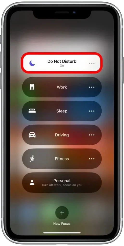 سایلنت کردن آیفون با فعال کردن حالت Do Not Disturb