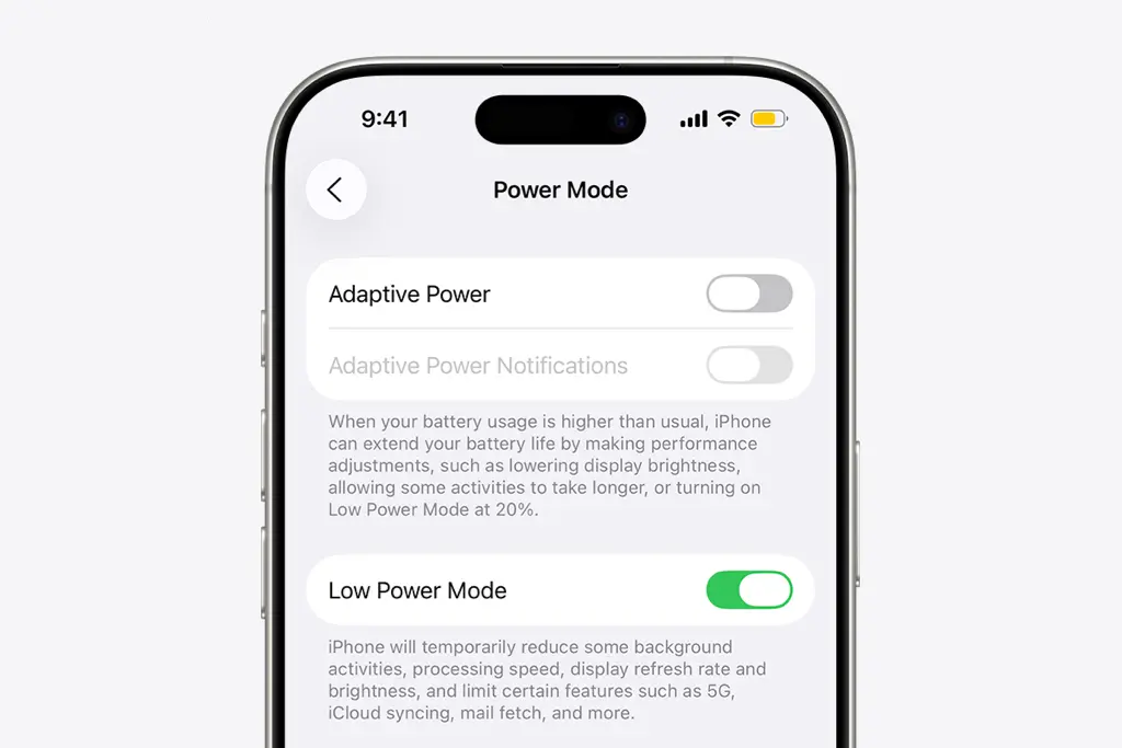 گزینه Low Power Mode