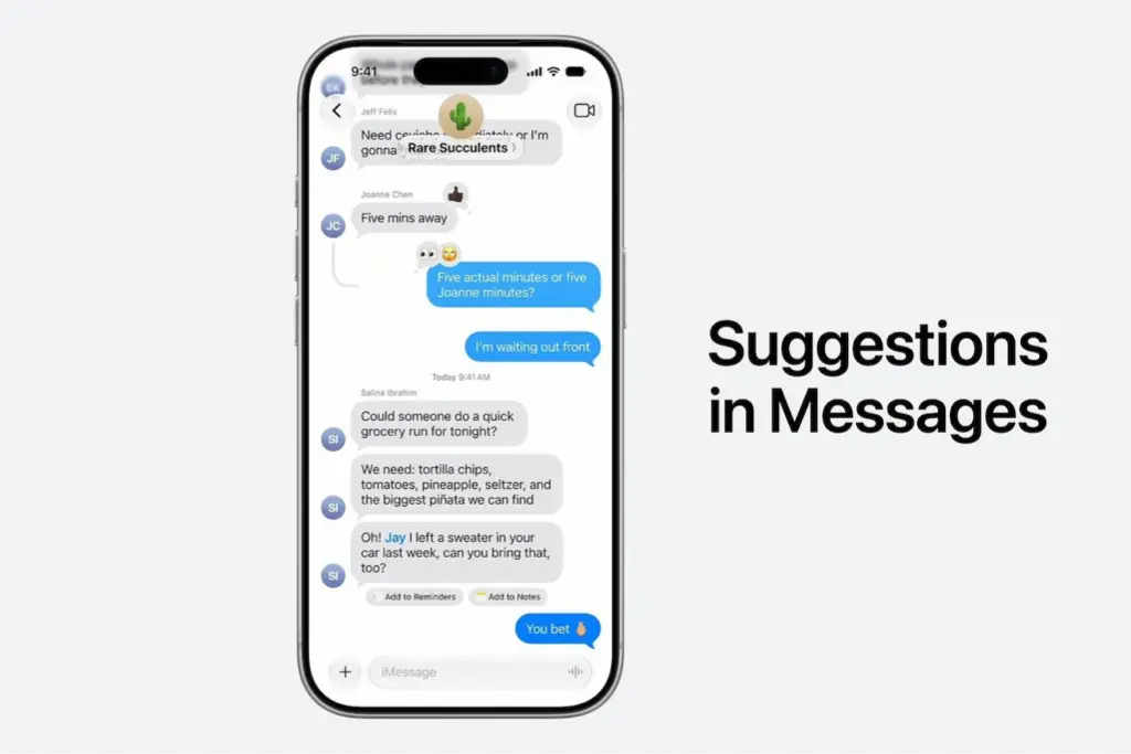 پیشنهادات هوشمند برنامه Message در iOS 27.2
